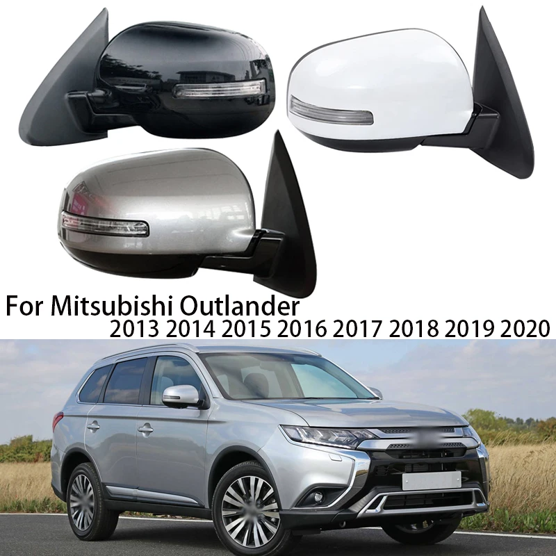 Car Rearview Mirror Assembly Accessories For Mitsubishi Outlander 2013-2020 Auto Side Mirror Reflector Led Turn Signal Lights