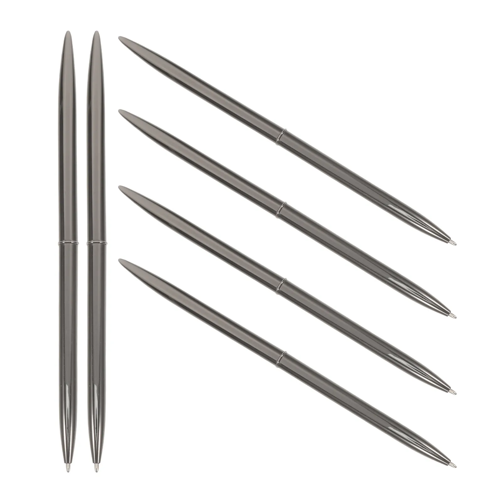 6Pcs Classic Metal Ballpoint Pens Fine Point Retractable Elegant Design Smooth Ink Flow for Signing Documents Notes Office