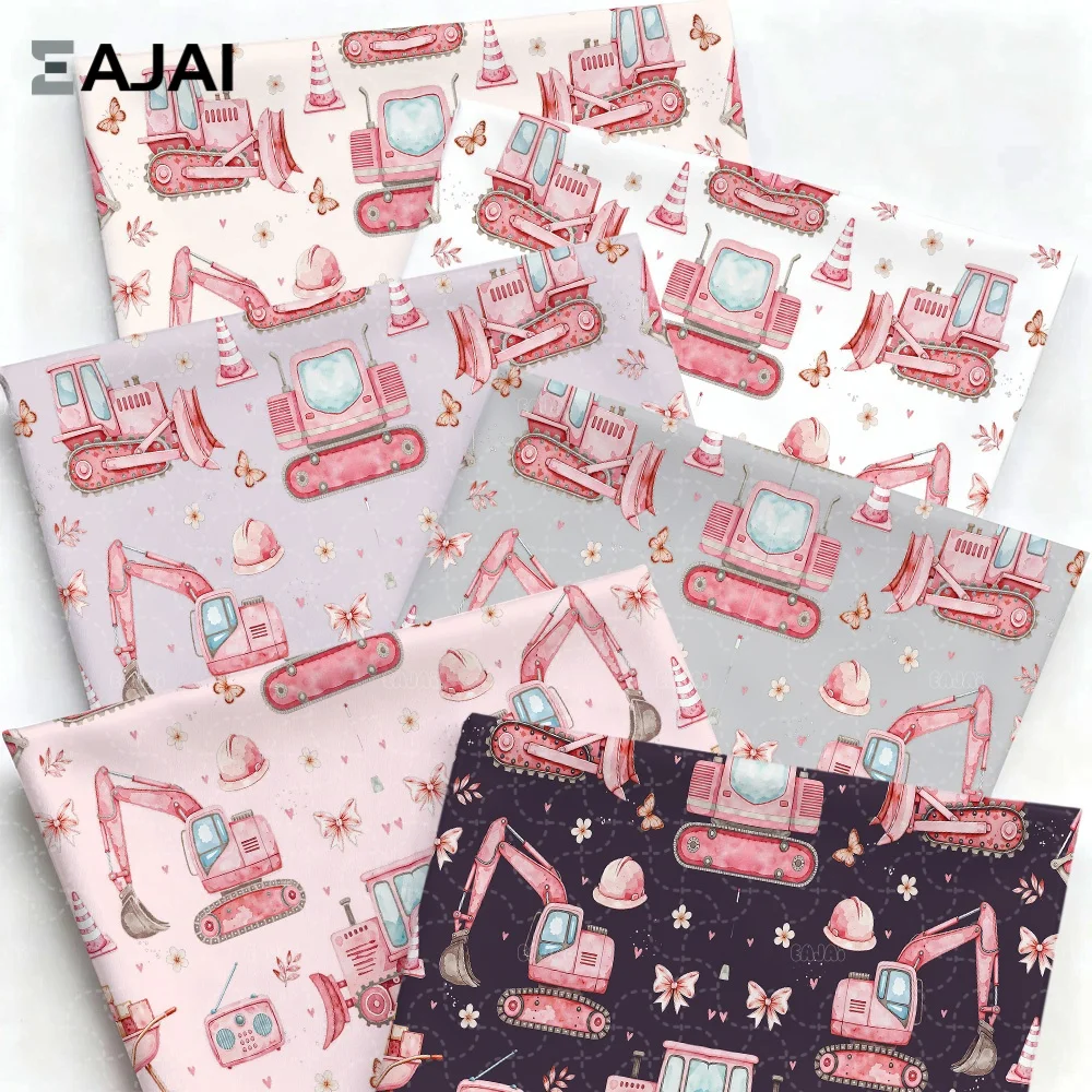 

Eajai Kids Car Print Fabric Cotton Material Diy Sewing Cloth For Children Vehicle Pattern Handmade Garment Crafting