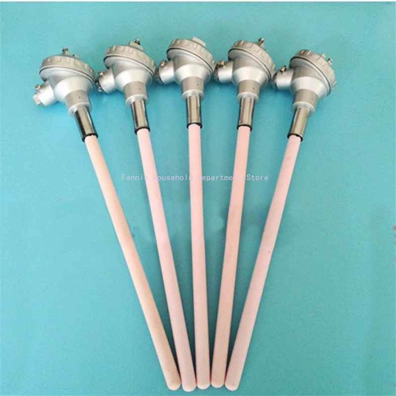 132 temperature sensor,Ceramic thermocouple temperature probe,K type 0-1300 degrees 150mm stainless steel protection tube