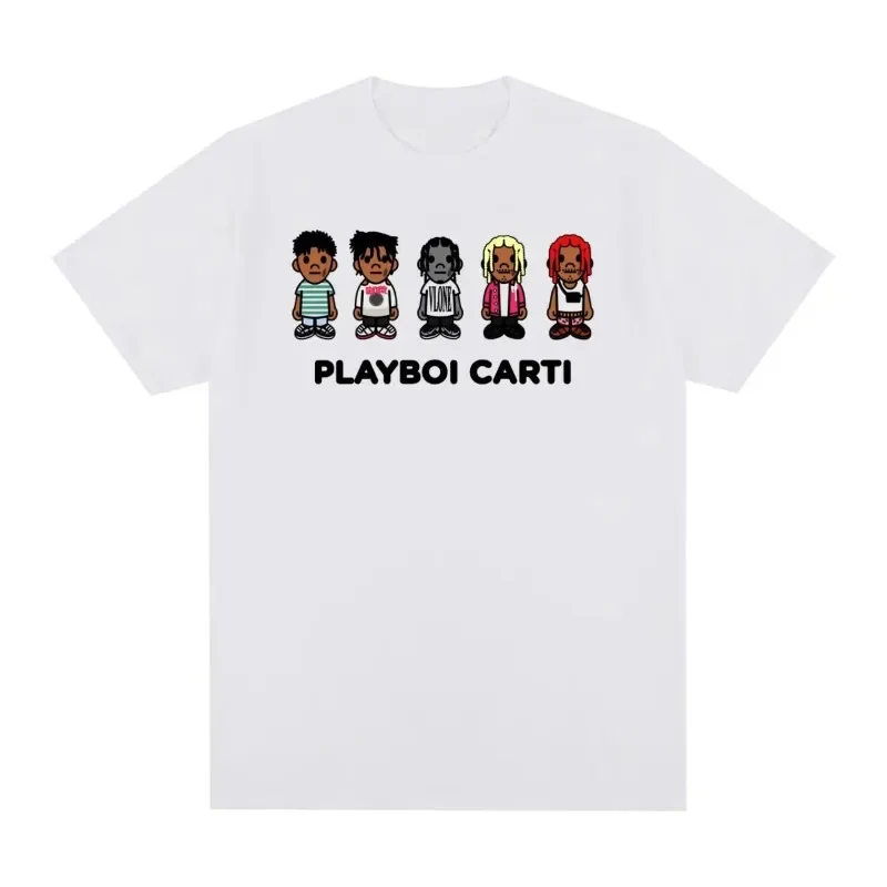 

2025 Summer New Playboi Carti Vintage T-shirt Hip Hop Skateboard Cotton Men Women T Shirt Short Sleeve Casual Street Man Tee