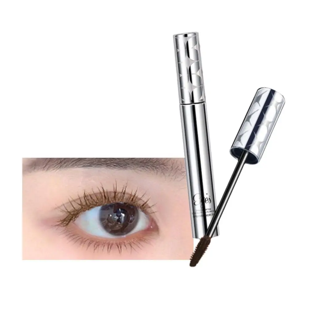 Silk Fiber Matte Mascara Makeup Ultra-Fine Brush Lengthens Curling Dry Brown Black Eyelashes Waterproof Makeup Fast Mascara D4F5