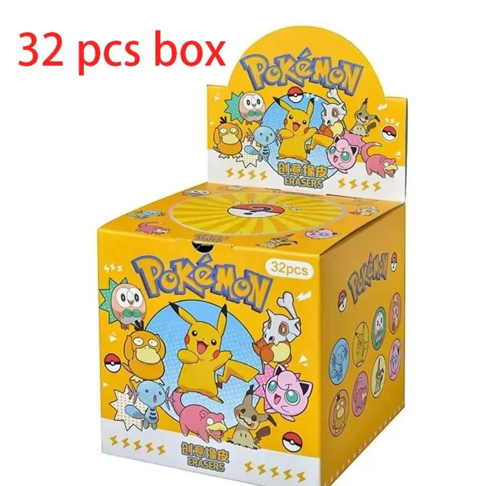 New Hot 32Pcs Pokemon Pikachu Mystery Eraser Blind Bags Surprise Collectible Erasers Cute Cartoon Stationery for  Prizes Toy view 2