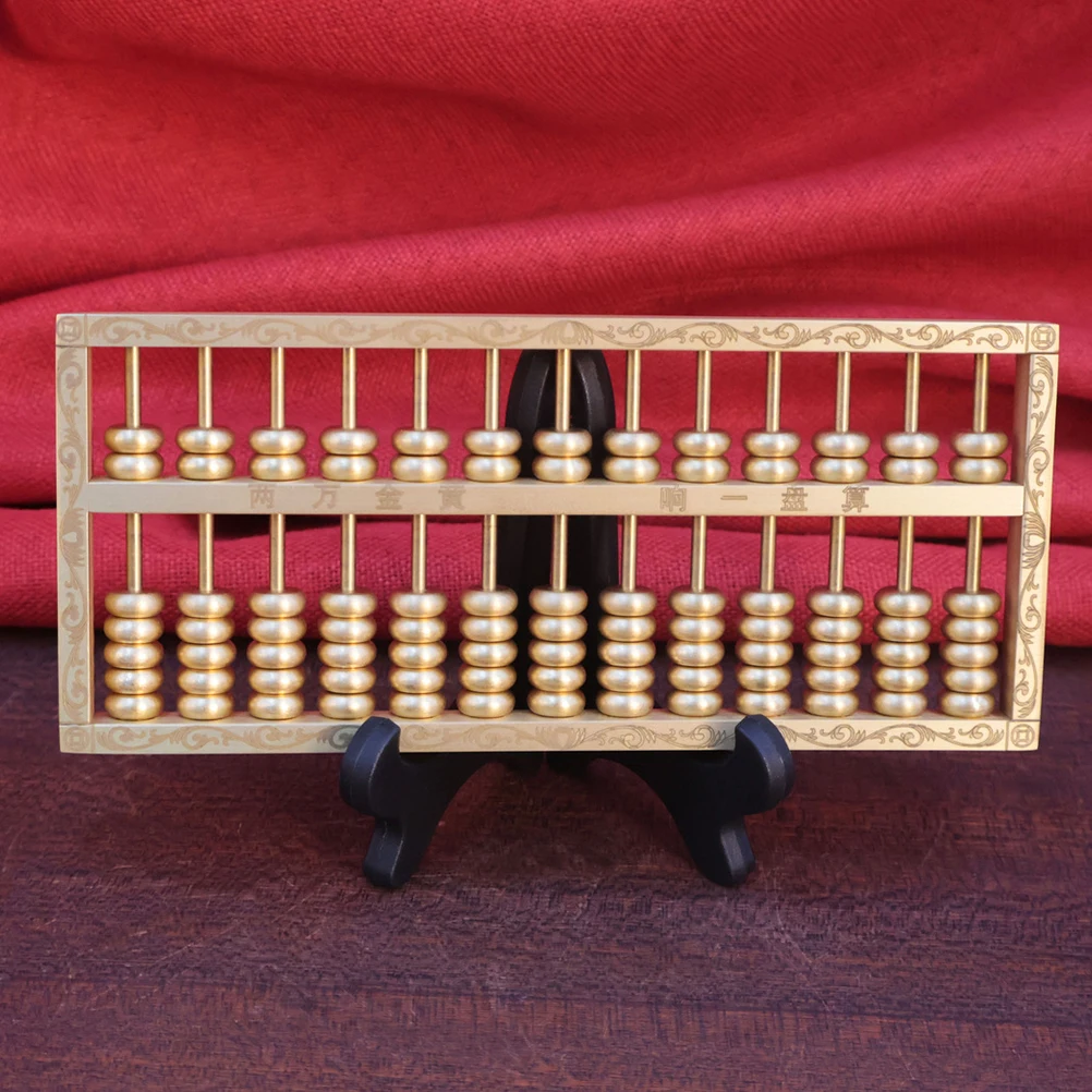 

Mini Brass Abacus Ornament Chinese Style Retro Decorative Statue For Home Office Tabletop Gift Vintage Wealth Luck Adornment