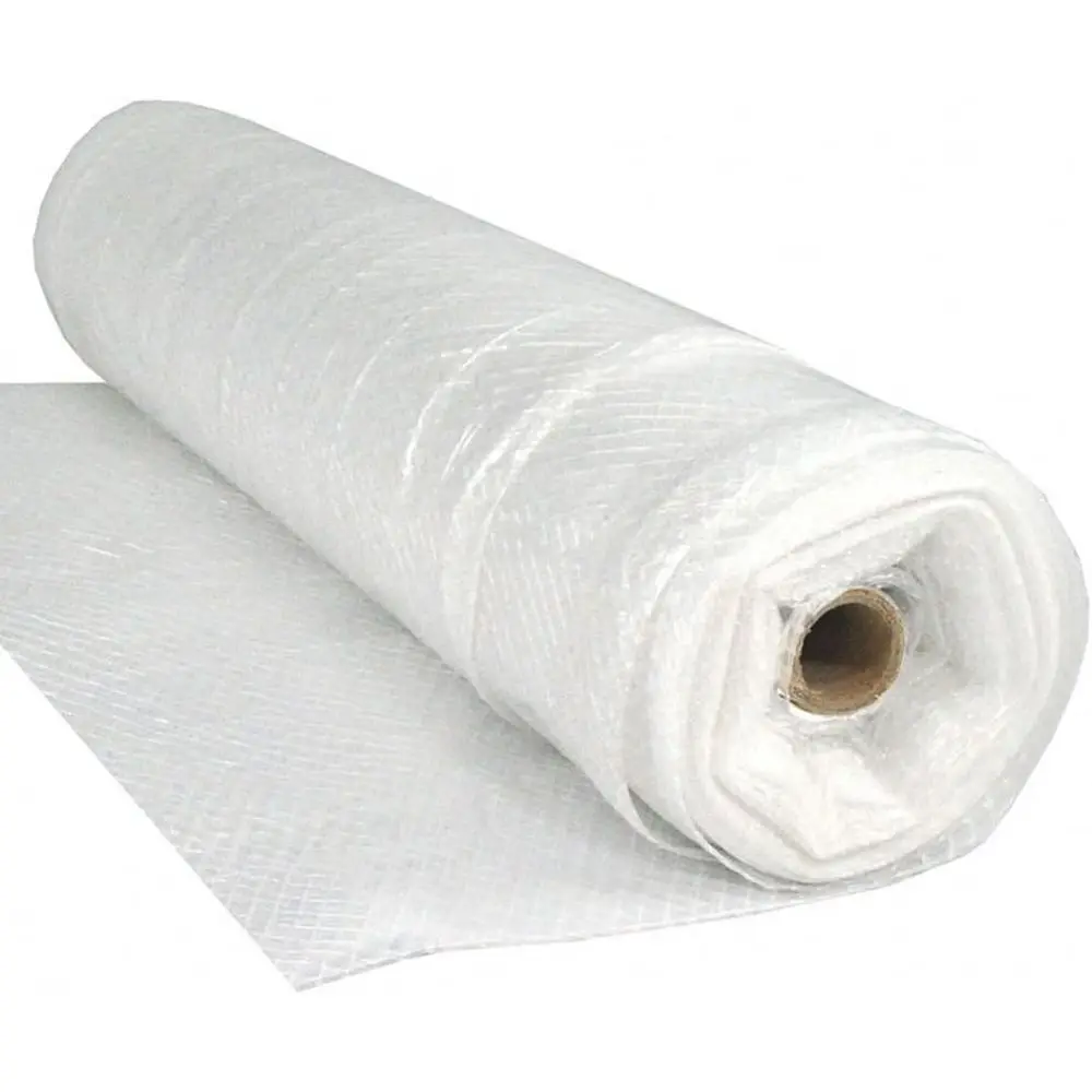 

Clear Plastic Sheeting - 10 Mil - Reinforced, Tear-Resistant, Weatherproof Polyethylene Roll - 12' x 50'