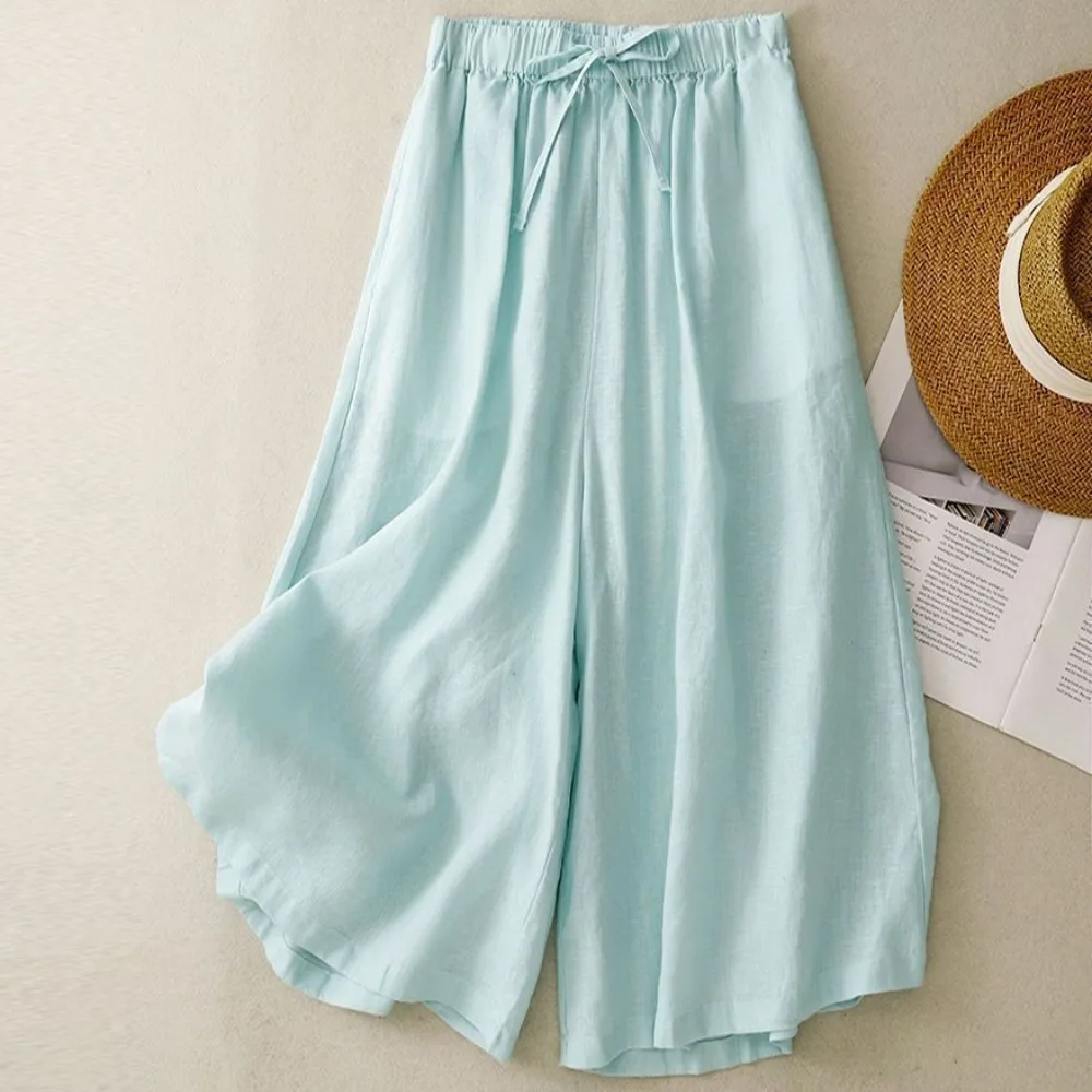 Pantalons décontractés femmes vêtements coton lin pantalons de survêtement femmes vêtements Joggers pantalons à jambes larges Vintage mode Capri été
