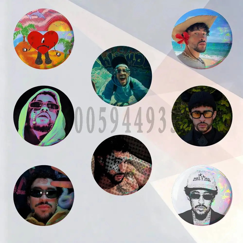 B-Bad Bunnys Badges 25 32 44 58 75 mm Round Customizable Wholesale Fan goods Self-made fan freebies