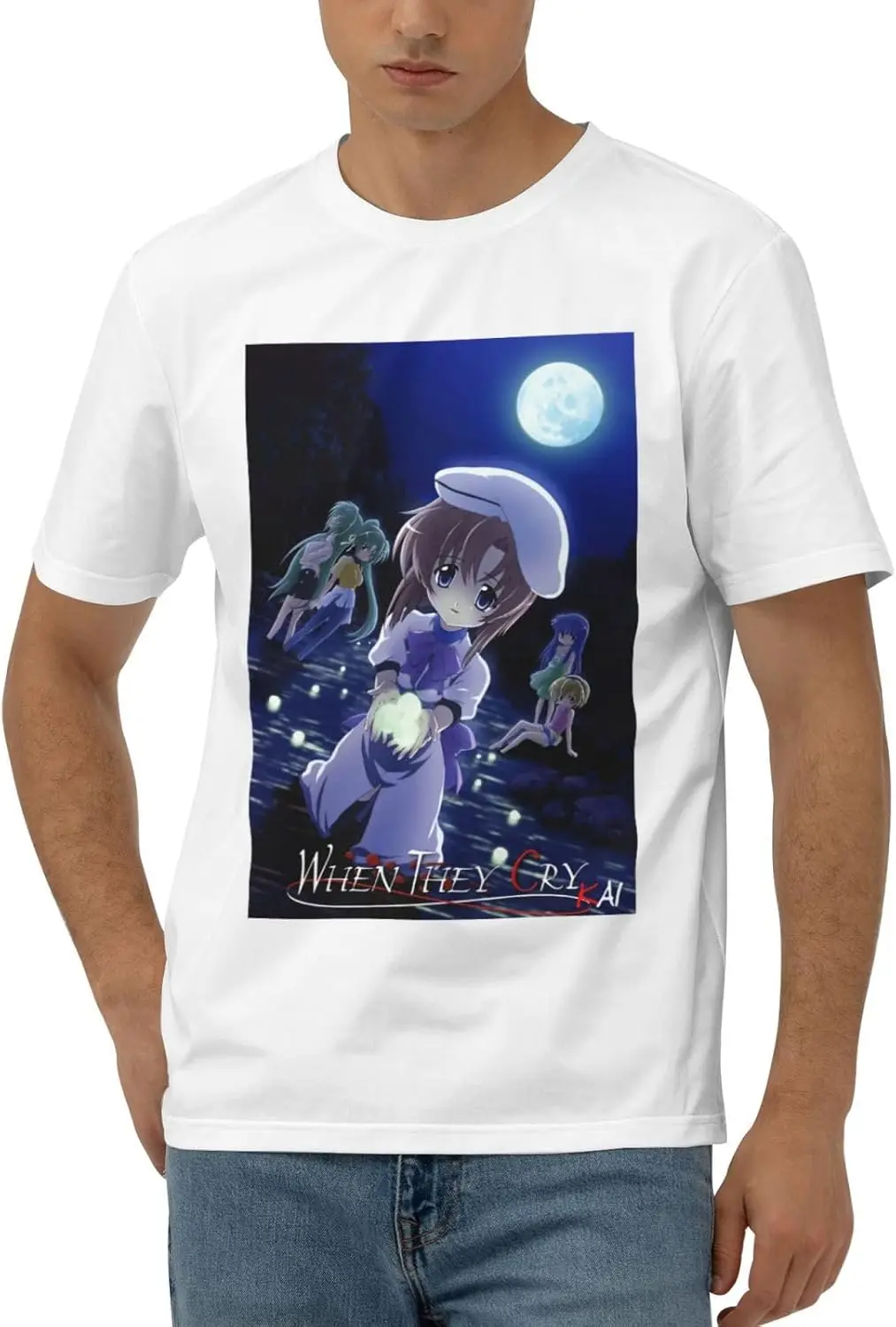 

Higurashi When They Cry Shirt Men'S Breathable Pattern Cool Short Sleeve T Shirt Personalized Cartoon Top Tees Black