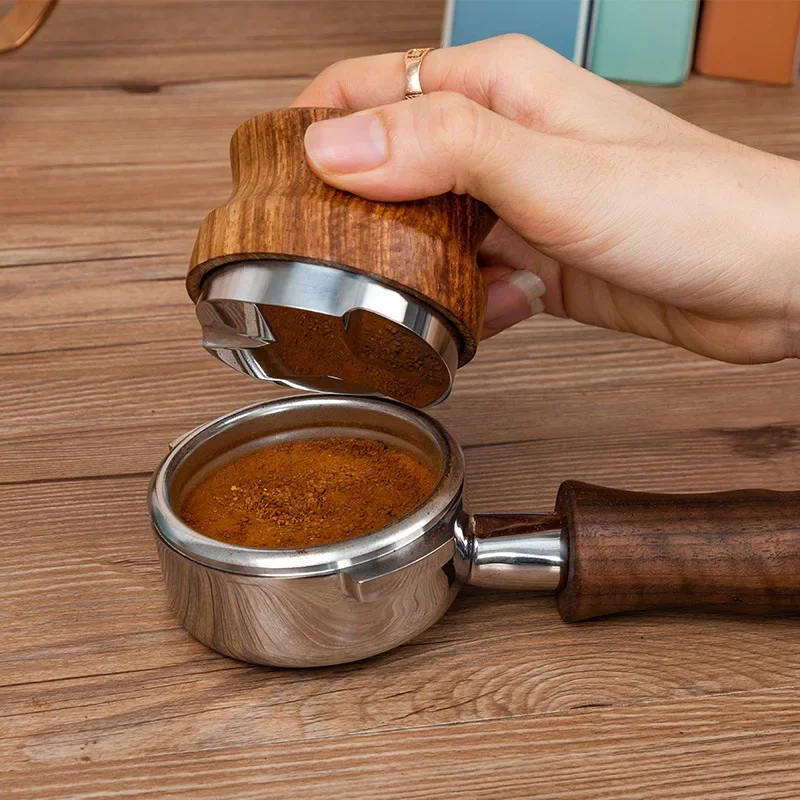 Coffee Tamper Stainless Steel Wood Coffee Machine Accessories Tool For Compacting Coffee Powder