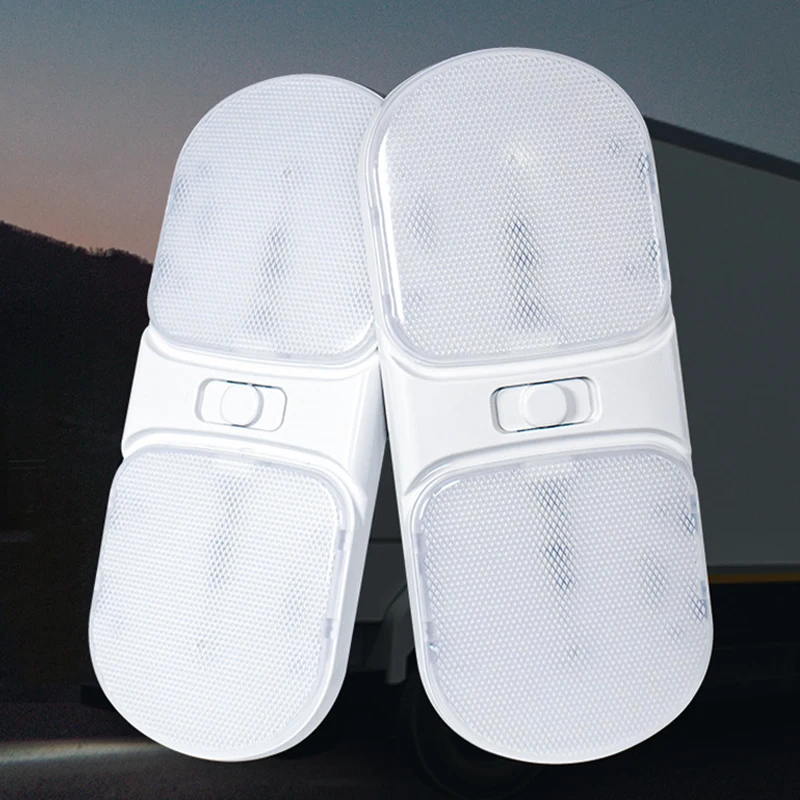 

1PC 126LED Car Interior Lights 12V 24V Cabin Reading Lights Natural White Light Dome Lamp With Switch For RV/Camper/Trailer/Boat