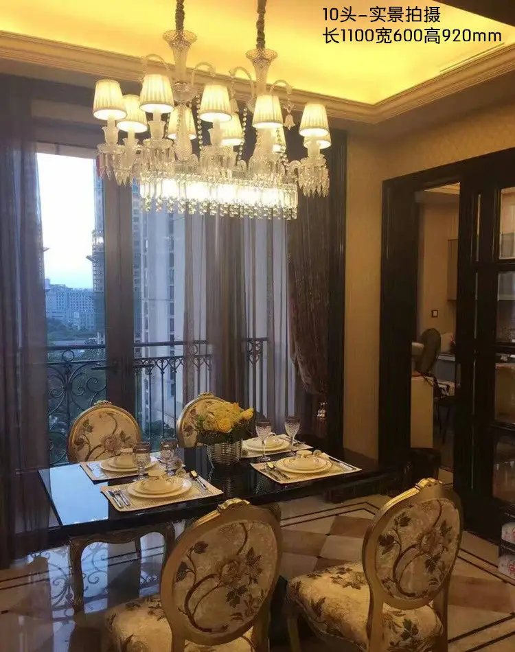 Rectangle dining room crystal chandelier European imported Egyptian crystal lamp French luxury living room headlight