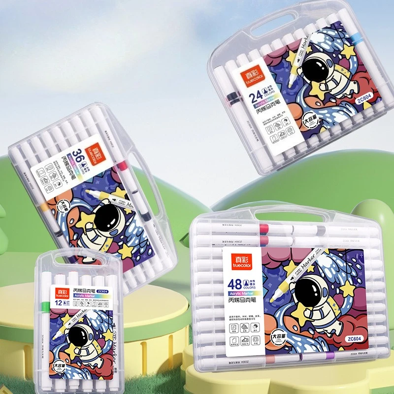 

Маркеры для акриловых красок на водной основе, 24-цветный набор, нетоксичные, быстросохнущие, смешиваемые, без тряски для художников, студентов, поделок своими руками, акриловые пе