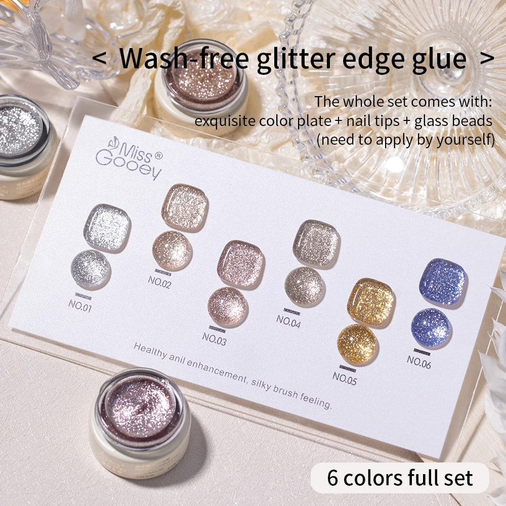 Miss Gooey 10ml Glitter Gel Nail Polish Edge modification Colors All For Manicure Semi Permanent Soak Off Nail Art Varnish