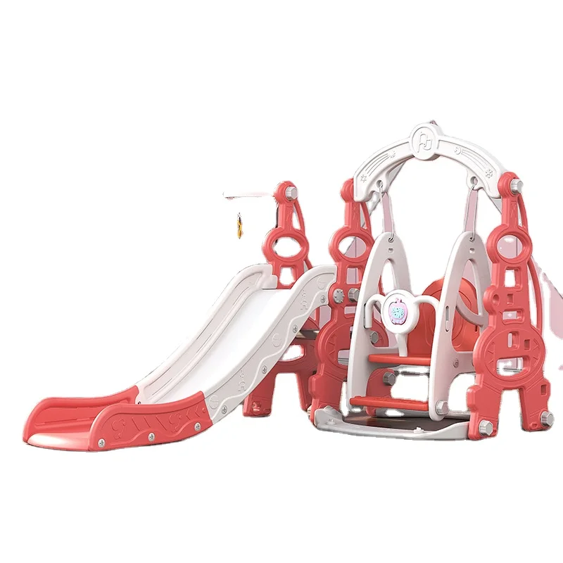 Children Plastic Swing Slide Toys Indoor Playground 6 In 1 Baby Slide Swing Set  Playhouse Plastic Sliding  for baby