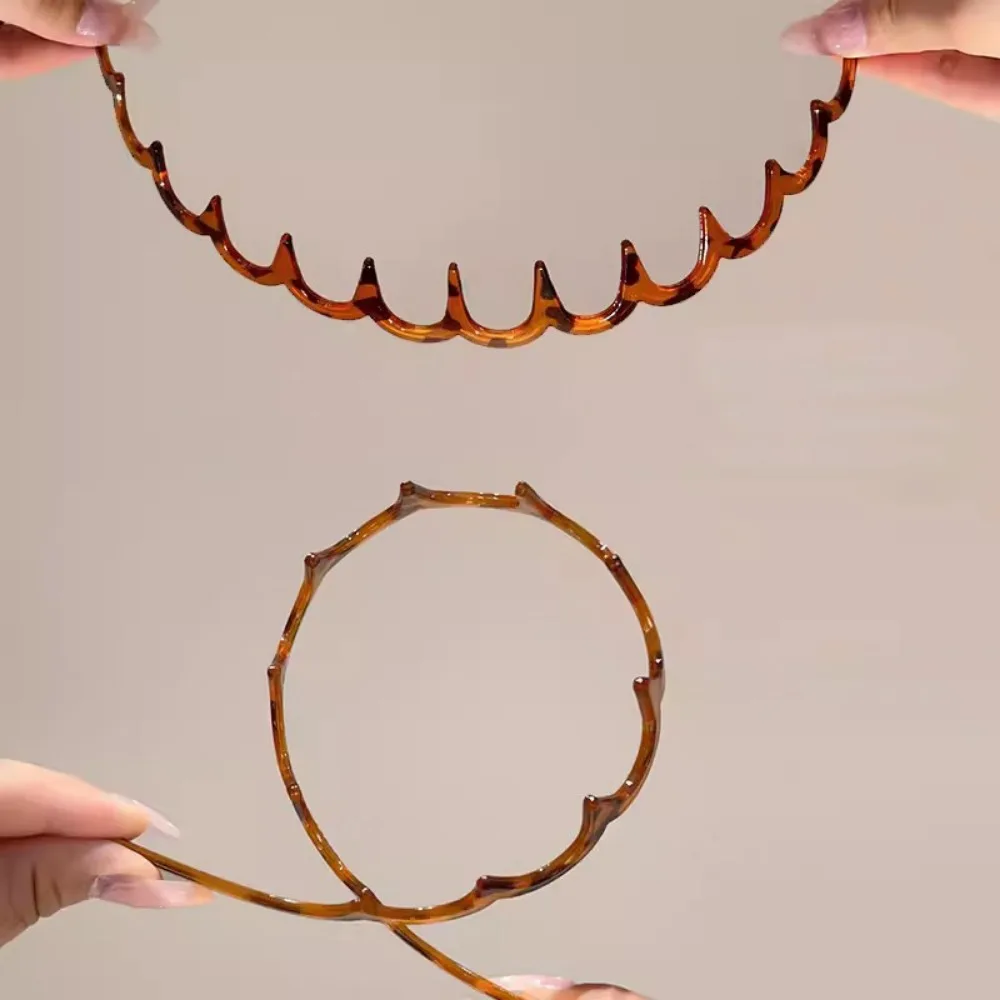 Neue Modische Wellenförmige Stirnbänder für Frauen Einfarbige Gezahnte Rutschfeste Haarbänder Mädchen Gesichtswäsche Sport-Haarbänder Haaraccessoires – Detail 8