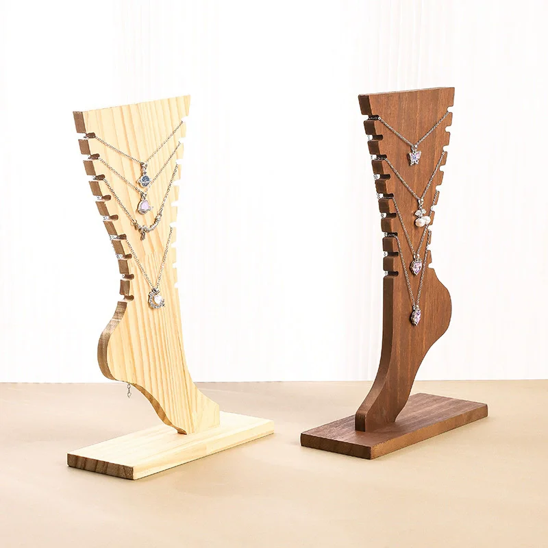

Solid wood creative foot-shaped necklace stand jewelry display stand necklace pendant bracelet storage and display stand