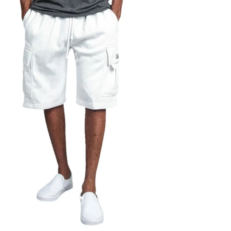 Cargo Shorts Men Solid Shorts Spliced  Pockets Knee Length Drawstring Shorts Loose Fit Mid Waist Summer Casual Sports 2025 - Image 5