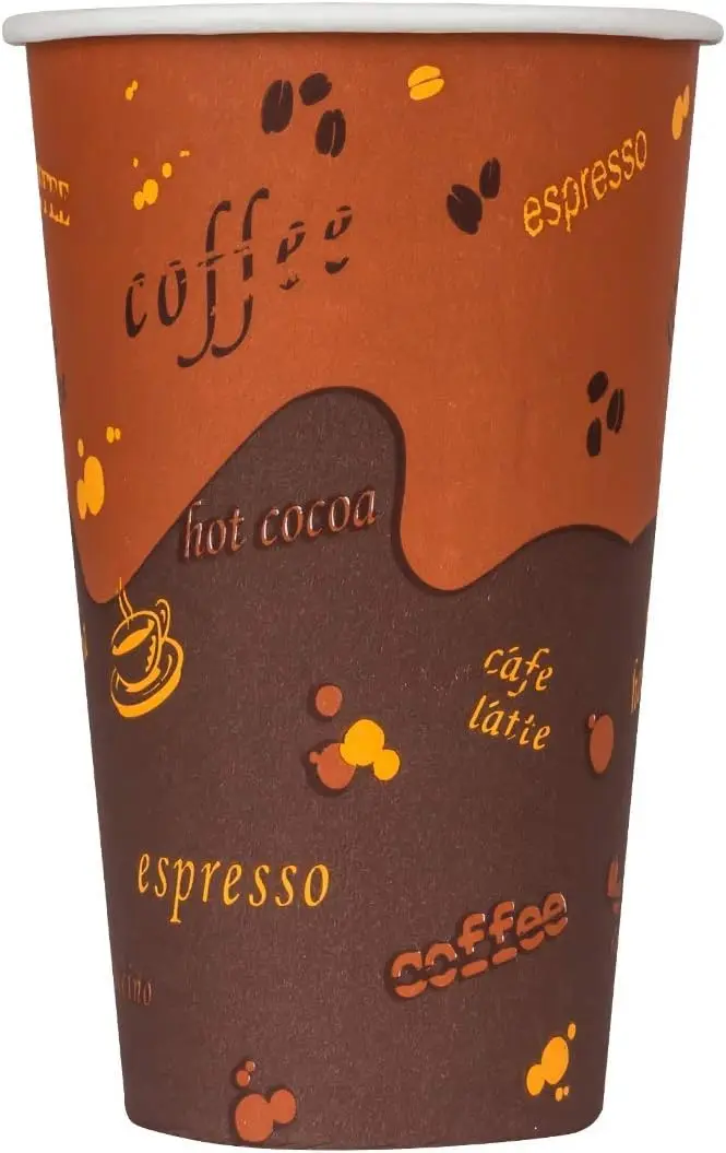 

16 oz Paper Hot Coffee Cups [1000 ct] Disposable, Leak-Resistant Double Poly-Lined Cups for Hot Beverages, 90mm (C-K516)