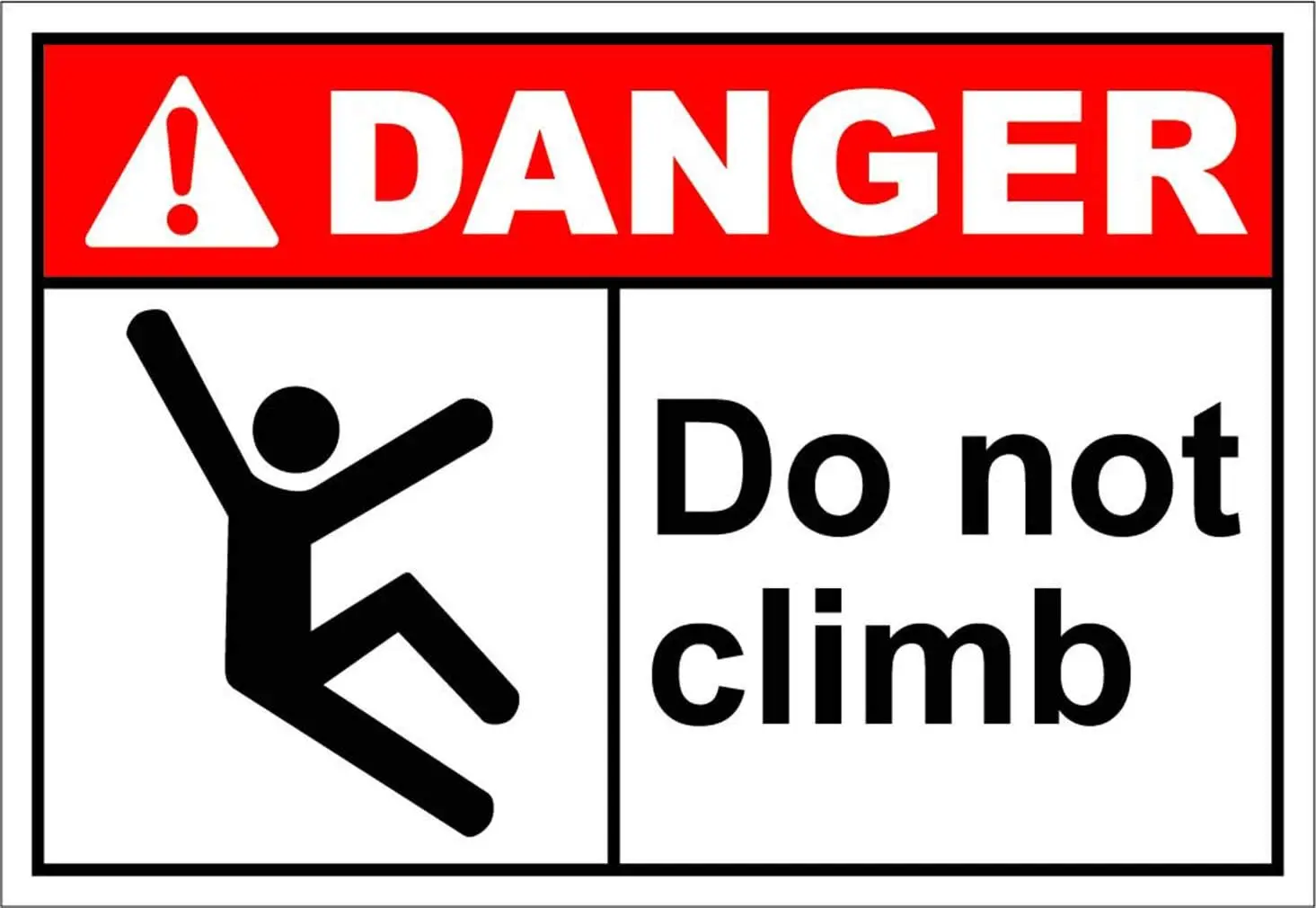 Danger Signs Funny Do Not Climb Warning Metal Tin Sign,Warning Metal Sign 8x12Inches