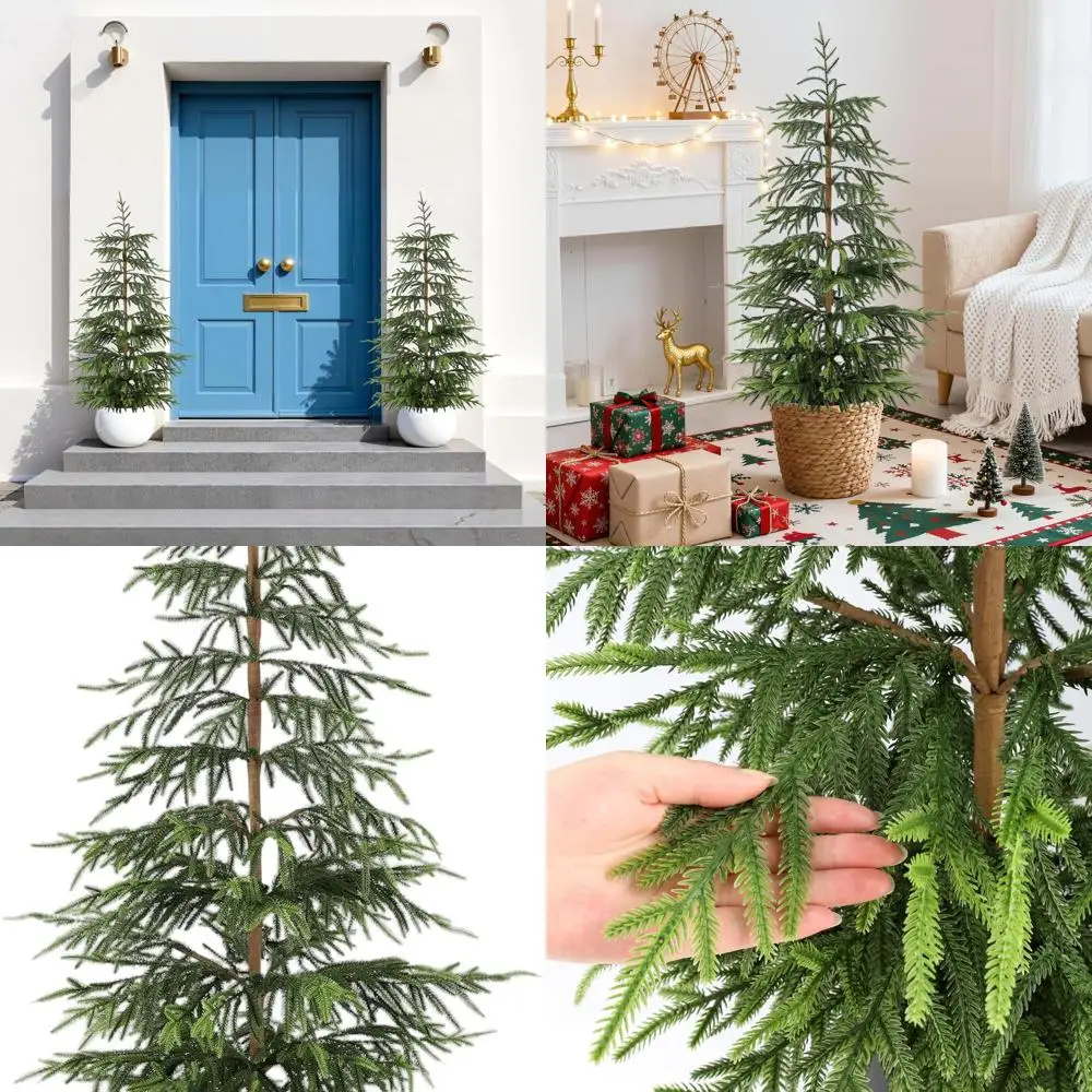 

4-Foot Lifelike Artificial Norfolk Pine Tree for Home and Outdoor Holiday Decor