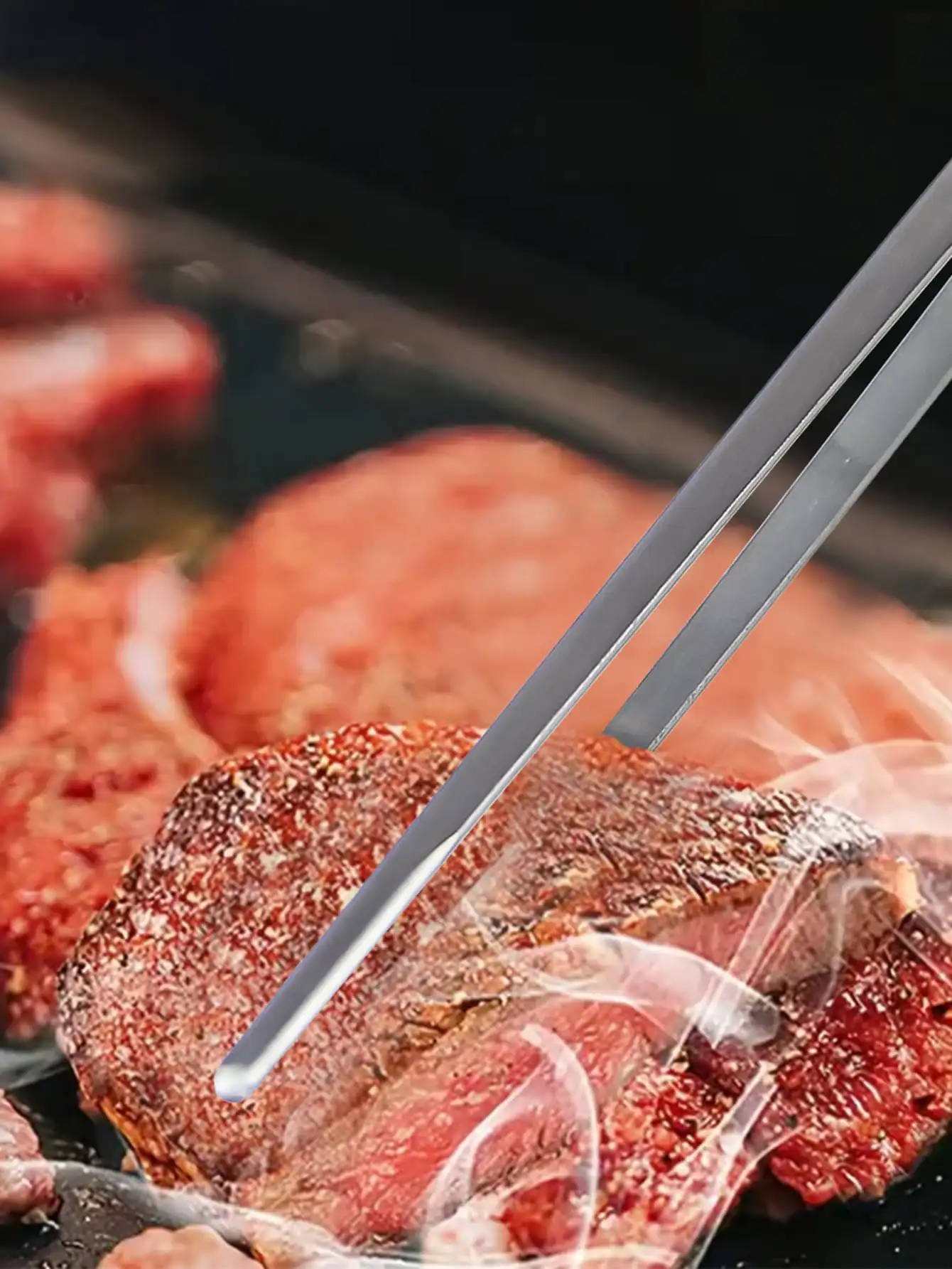 1pc，Stainless Steel Thickened Food Clip, Hand-Grabbing Cake Barbecue Steak, Hotel Kitchen Tool Baking Frying Clip