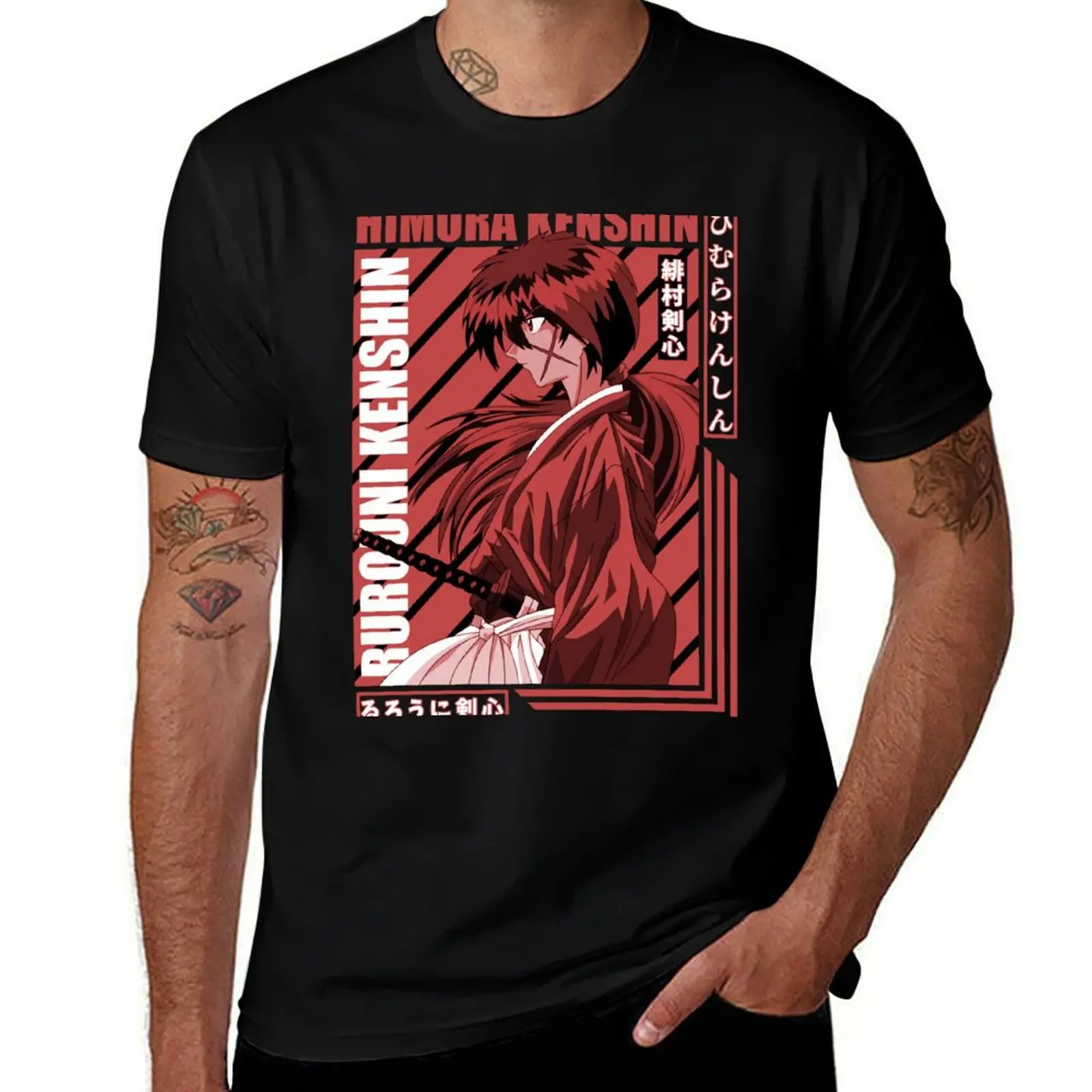 

Himura Battosai kenshin T-Shirt anime tshirt man t shirt cotton high quality T-Shirt