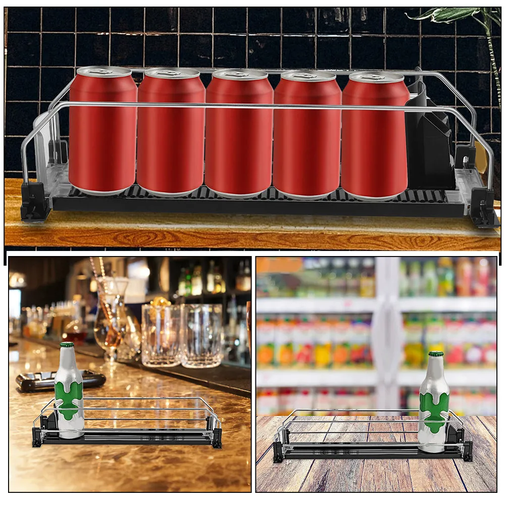 

2Pcs Fridge Drinks Organizer Dispenser with Automatic Pusher Can Soda Storage Rack for Refrigerator Efficient Space Saving