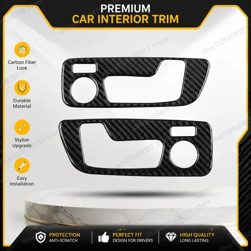For BMW X3 X4 X5 X6 X7 G01 G02 G05 G06 G07 Carbon Fiber Seat Button Cover Decorative Sticker Interior Trim Accessory