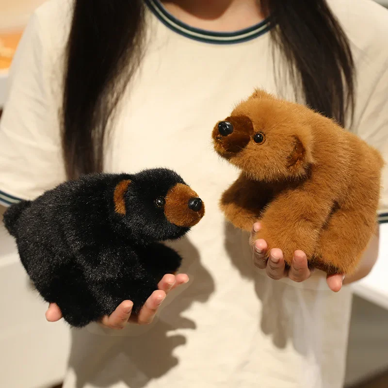 Poolbeer pluche pop realistisch knuffels zwarte beer bruine beer zachte knuffels PP katoen schattige knuffel pop cadeau