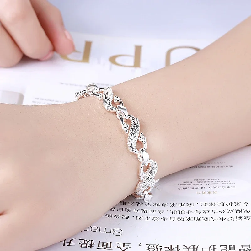 SHSTONE 925 Sterling Silver Men's Dragon Bracelet Luxury Hand Chain Party Engagement Wedding Gift Fashion Charm Jewelry