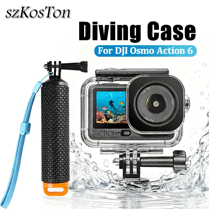 

Portable Waterproof Case for DJI Osmo Action 6 - Underwater Dive Housing with Buoyancy Bar Camera Shell Accessories