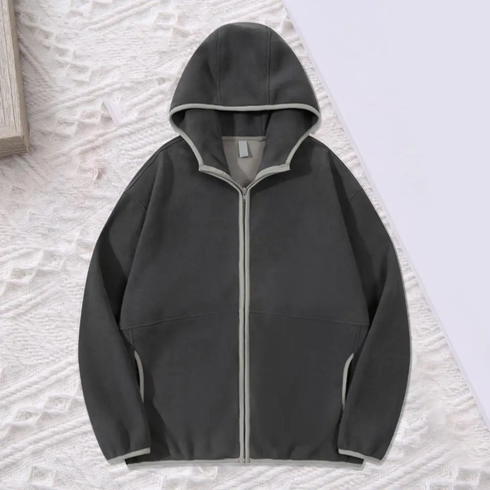 Men Casual Long Sleeve Zip Up Hoodies Tops Jacket Sports Fitness Gym Running Casual Pullover Tops Hooded Sweatshirt Coat Outwear