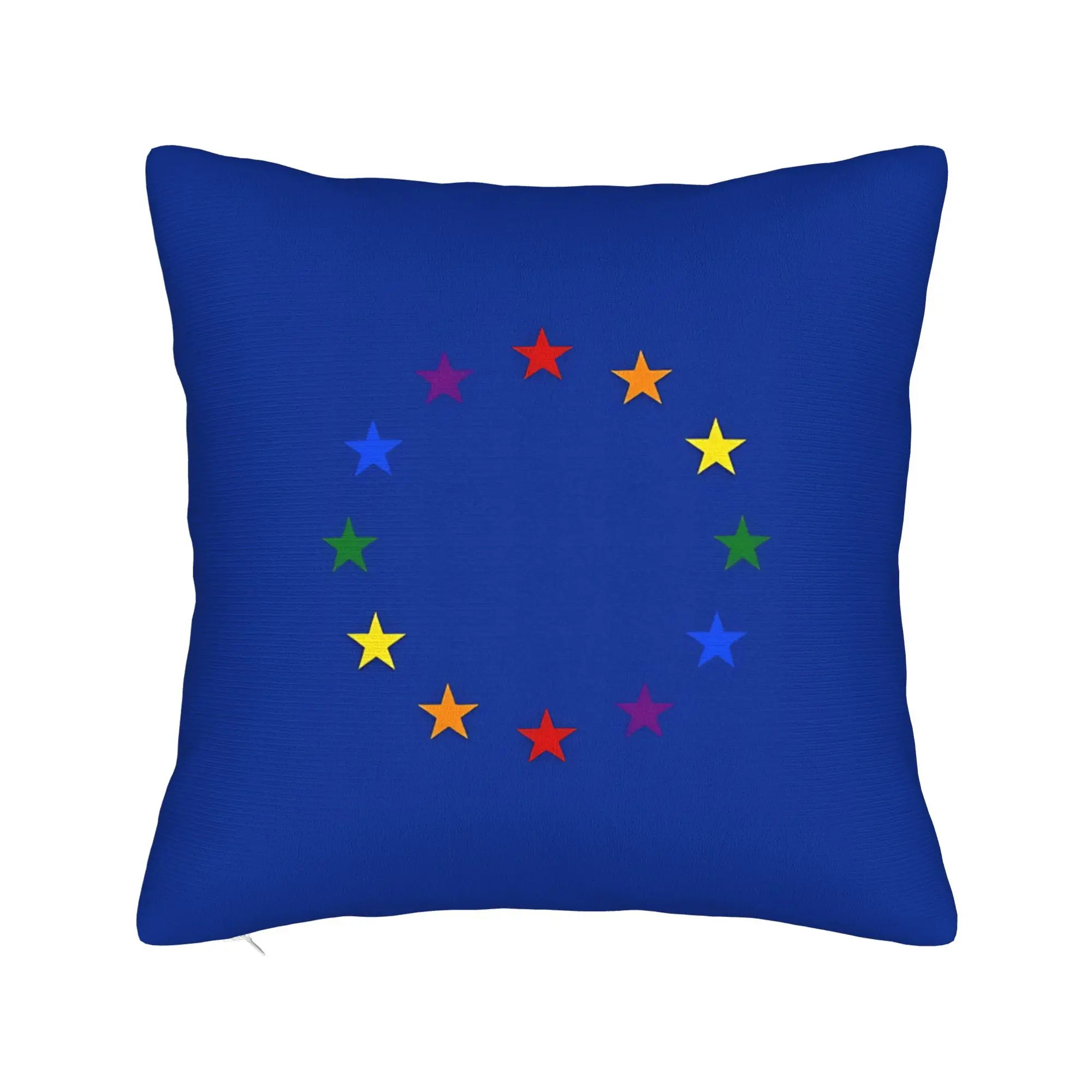 European Union Flag Star Pillow Cover  Soft Cushion Cover Fashion Pillow Case For Couch Sofa Bedroom