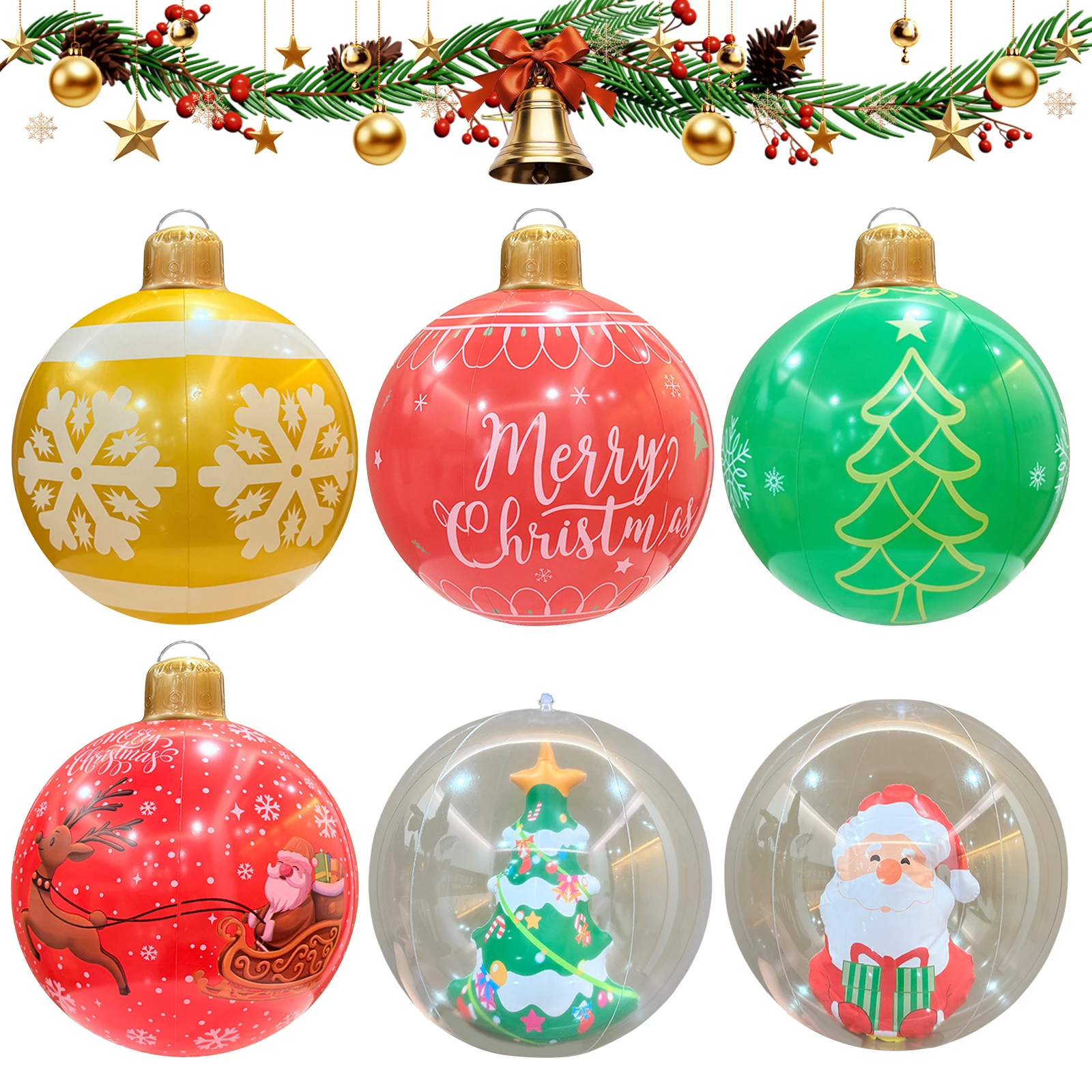 

Outdoor Christmas Decoration Ball, PVC Inflatable Christmas Balloon, Christmas Party Atmosphere Balls, Santa Claus Elk Balloons