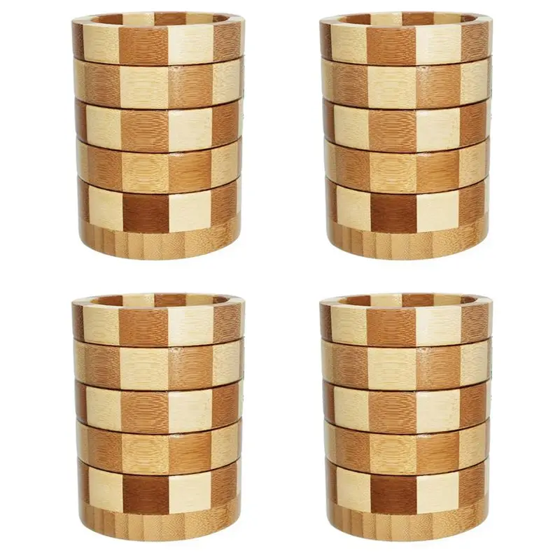 

ABUI-4X Bamboo Silverware Holder, Silverware Organizer, Utensil Holder For Kitchen Countertop
