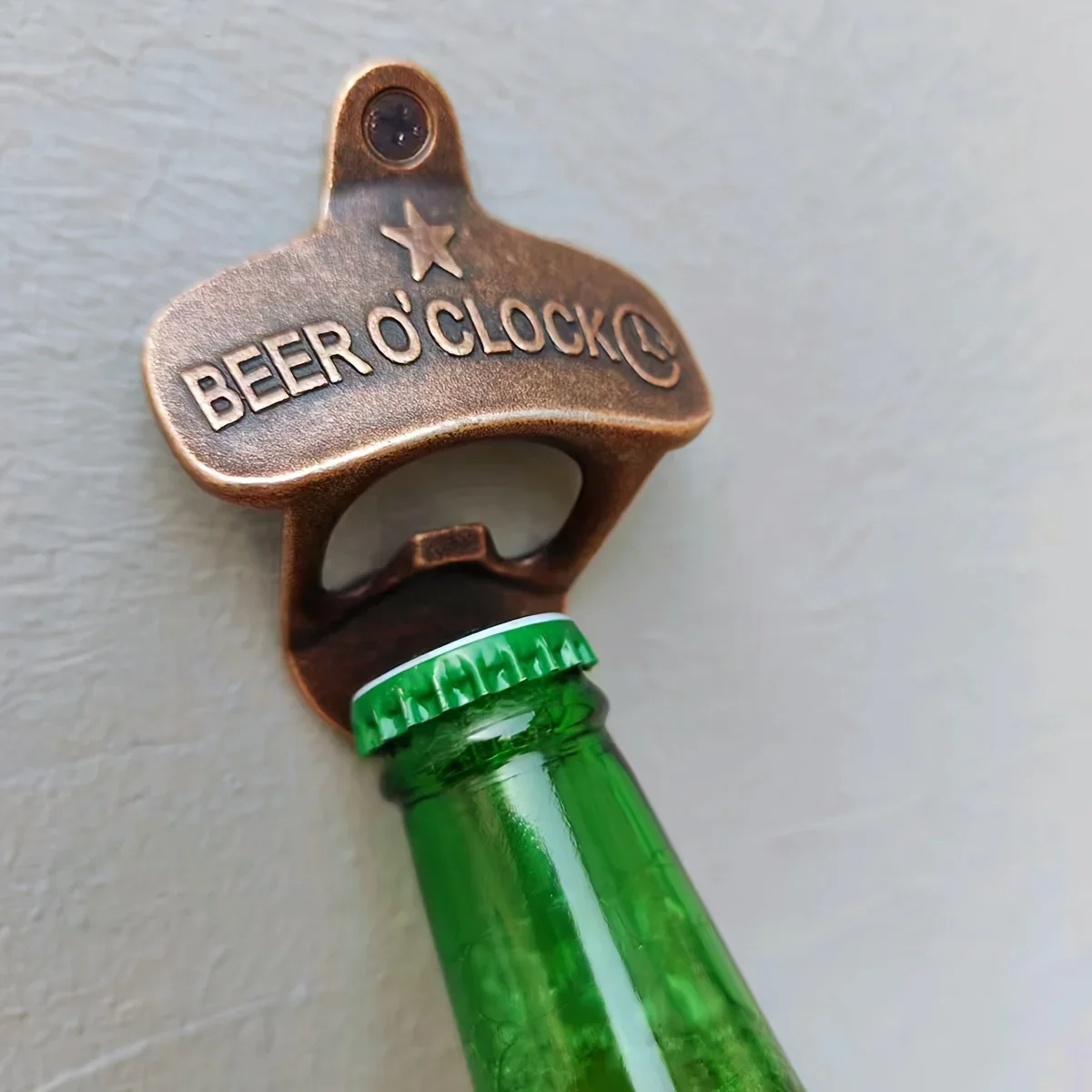5pcs Beer O' Clock Wall Mount Bottle Opener Tools for Wall Decor Metal Beer Opener for BBQ Man Cave DIY Crafting Kitchen Gadgets