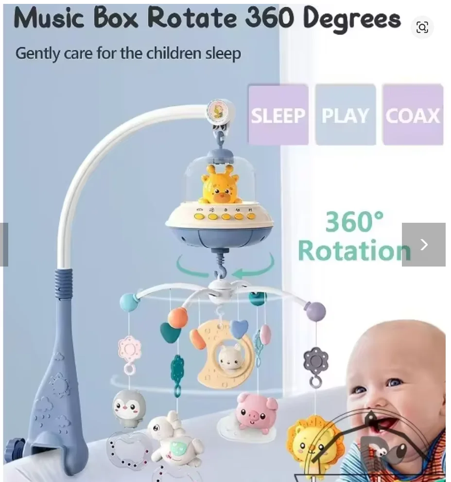 Musical Baby Crib Mobile with Lights Music Projection for Infants Remote Control Crib Toys for Newborn Baby Mobile for Crib Toys