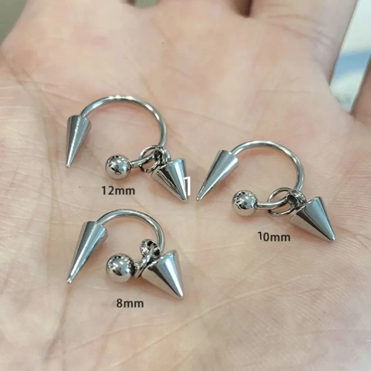Punk Piercing Stainless Steel Round Ball Rivets Stud Earrings