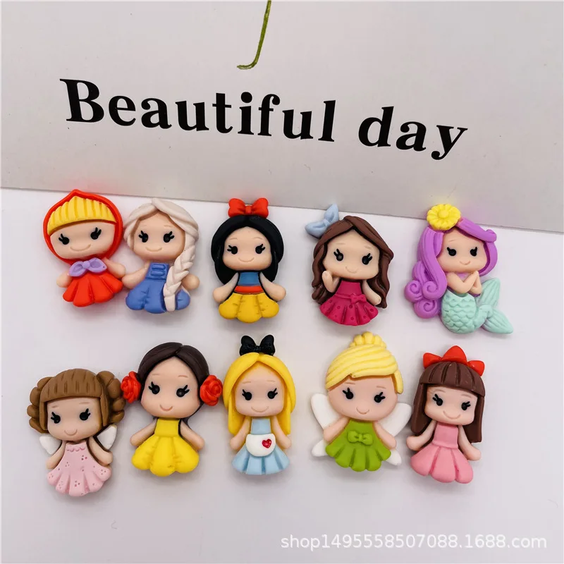 

5pcs Spot cartoon little princess resin accessories cream mobile phone case accessories refrigerator sticker material DIY jewe