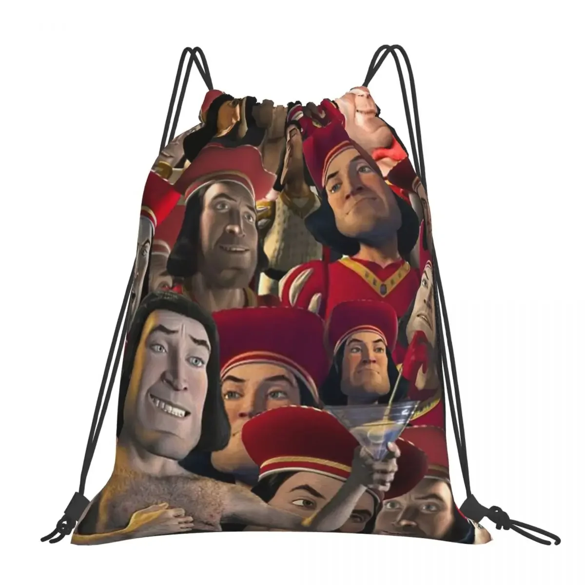 

Lord Farquaad Backpacks Fashion Portable Drawstring Bags Drawstring Bundle Pocket Sports Bag BookBag For Travel Students