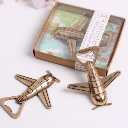 

10/25/50pcs Lot Antique Air Plane Airplane Shape Wine Beer Bottle Opener Metal Openers For Wedding Party Gift Favors