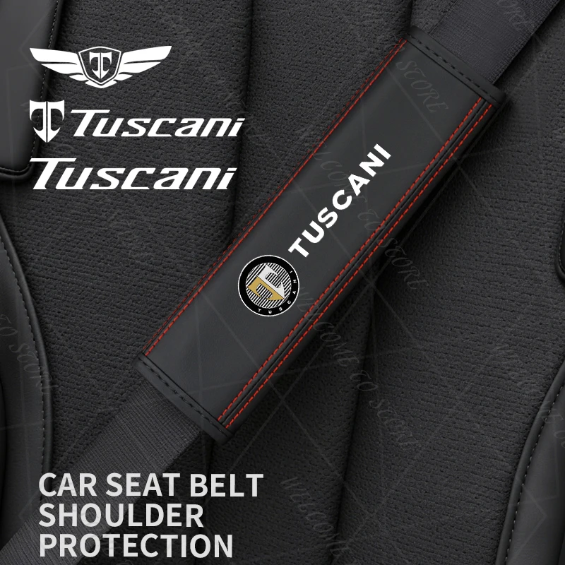 2 قطعة ل Tuscani شعار شعار Rohens كوبيه N خط Tiburon الجلود حزام أمان السيارة غطاء الكتف منصات الديكور الداخلي