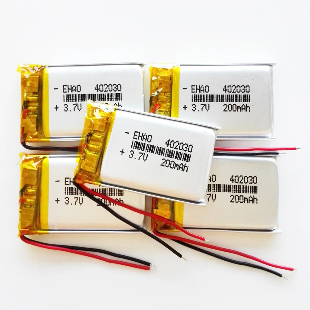 5 szt. 3.7V 200mah bateria Lipo akumulator 402030 spersonalizowany certyfikat hurtowy CE FCC dla słuchawki z Bluetooth