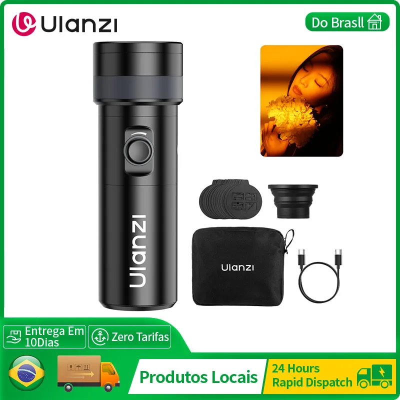 Ulanzi LM01 مصباح يدوي للتصوير الفوتوغرافي زوومابلي ضوء غروب الشمس 4-Color RGB Ambience Light 7500mAh 4.5h وقت التشغيل #1