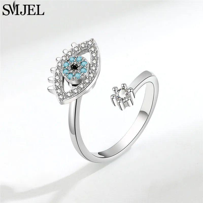 Animal Charms Anti Stress Anxiety Fidget Rings for Women Demon Eyes Spinning Ring Cute Snowflake Knuckle Rings Christmas Gifts