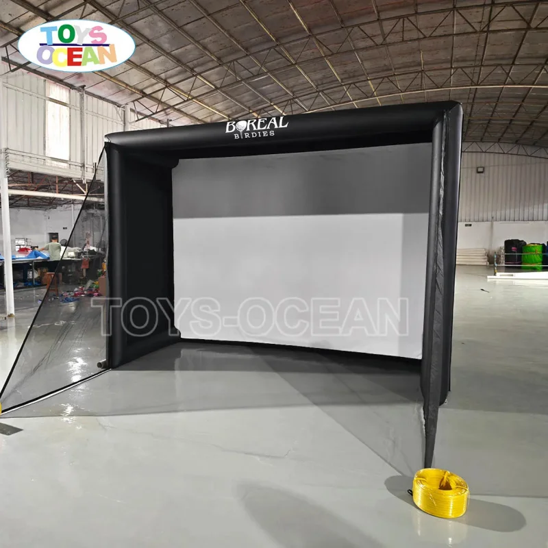 Inflatable Golf Simulator Enclosure with Impact Screen & Netting | Portable Golf Training Cage for Home & Commercial Use