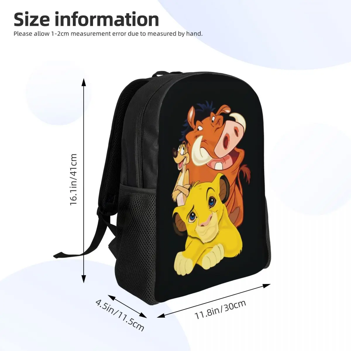 Custom The Lion King Backpacks Men Women Fashion Bookbag for College School Hakuna Matata Bags