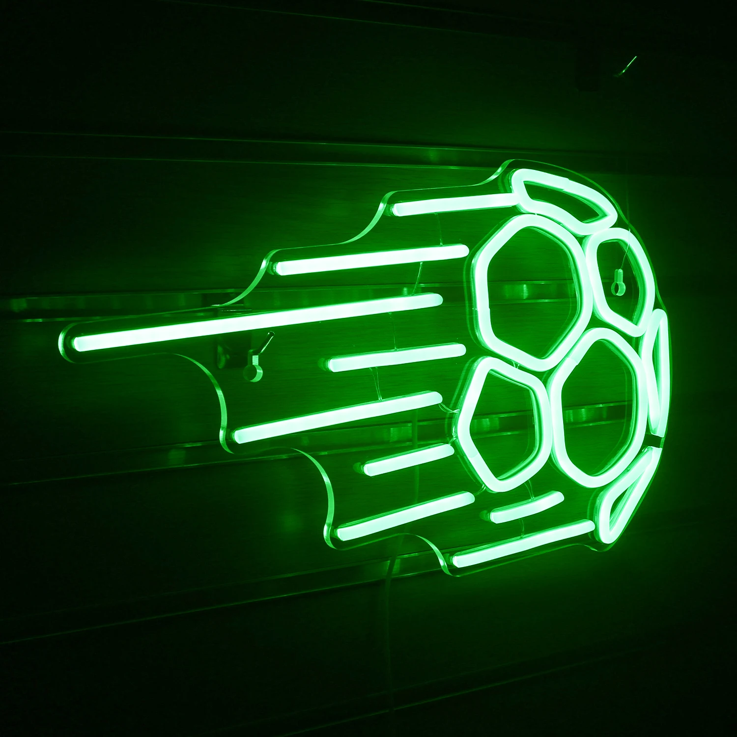 Fußball führte Neonlicht Zeichen kreatives Design Logo USB angetrieben hängende Kunst Wand lampe Raum dekoration für Fitness studio Sport Club Schlafzimmer