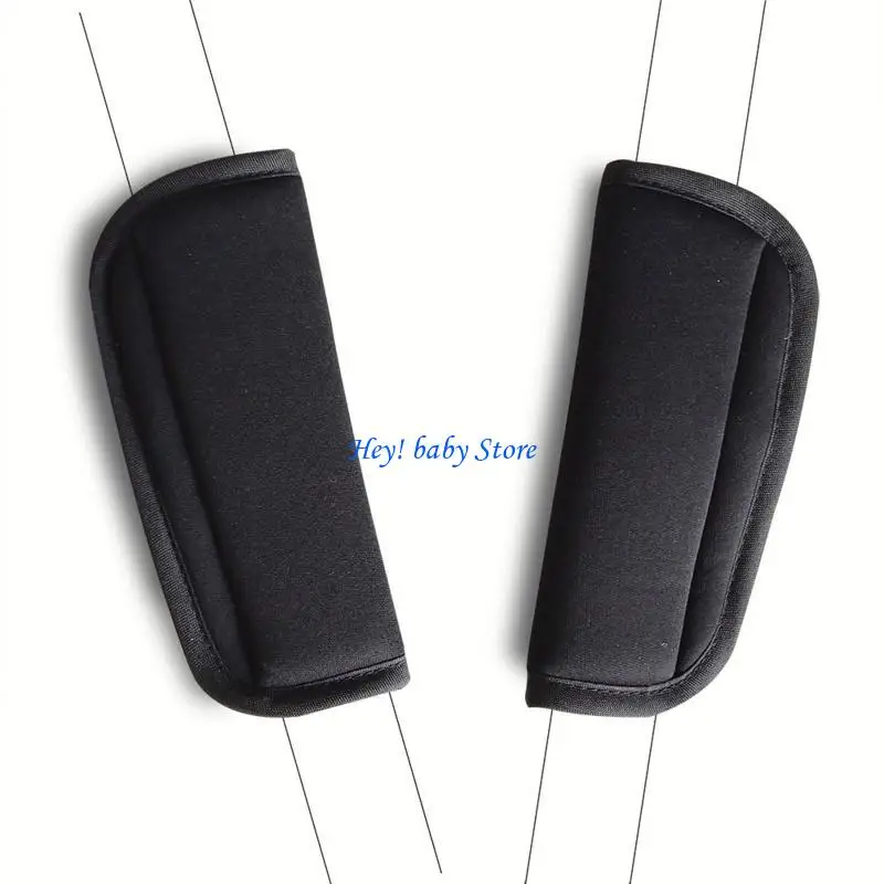 

Q1FE Strap Cover for Baby Stroller & Pushchair Shoulder Pads Covers 2PCS for Mostly Brand Infant Stroller Car for Seat Belt