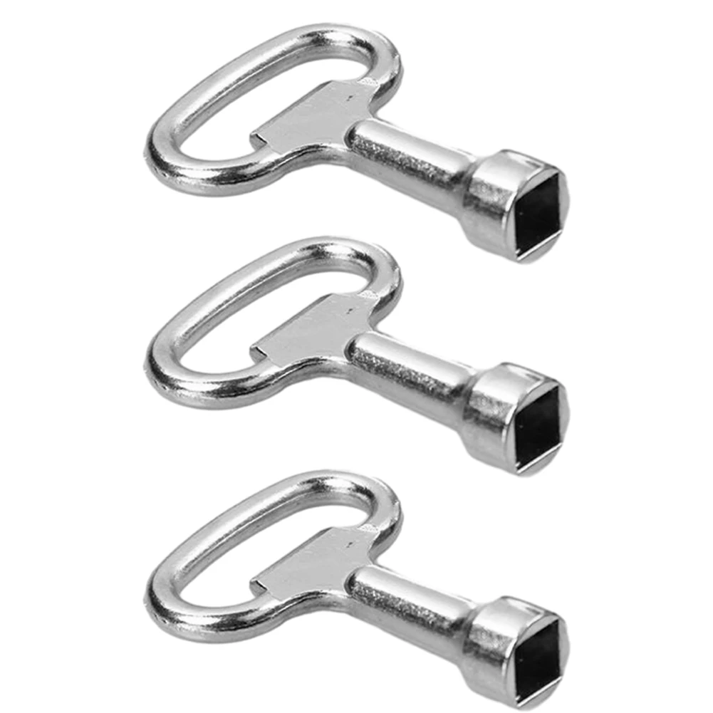 3Pcs Square Wrench Square Key Water Tap Ventilation Key Stainless Steel Electric Cabinet DoorLock Turn Tongue Lock Water Tap